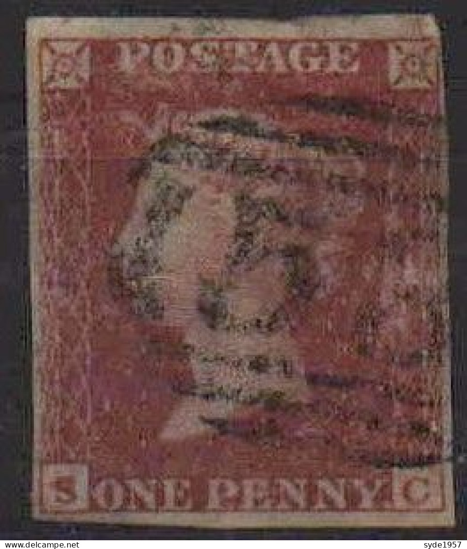 Grande Bretagne 1841 Reine Victoria 1 Penny Rouge Non Dentelé, Oblitéré - Gebraucht