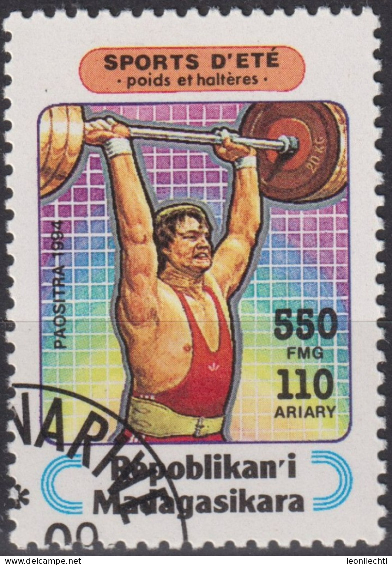 1994 Madagaskar ° Mi:MG 1712, Sn:MG 1267, Yt:MG 1362, Weightlifting, Summer Sports - Haltérophilie