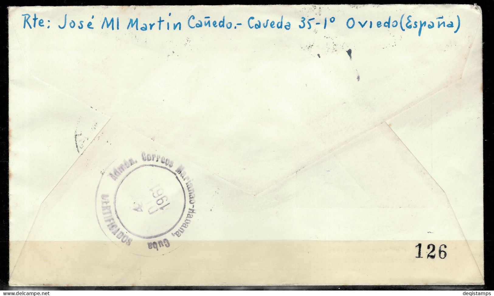 Spain 1961 Registered Traveled First Day Cover To Havana - Cuba - FDC