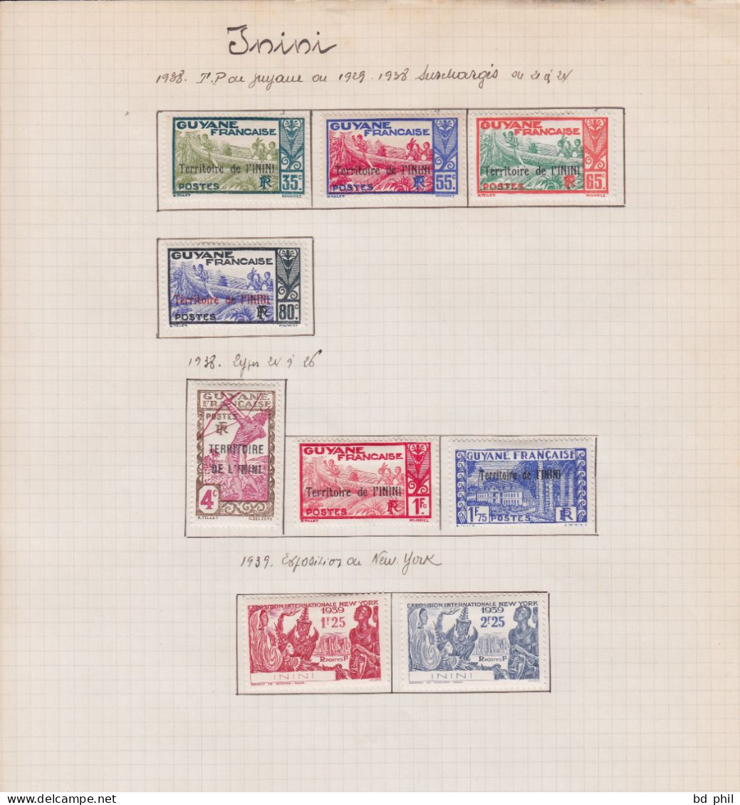 Lot 15 Timbres Inini 1931 1932 1938 1939 Neuf Et Oblitéré Avec Charnière - Otros & Sin Clasificación