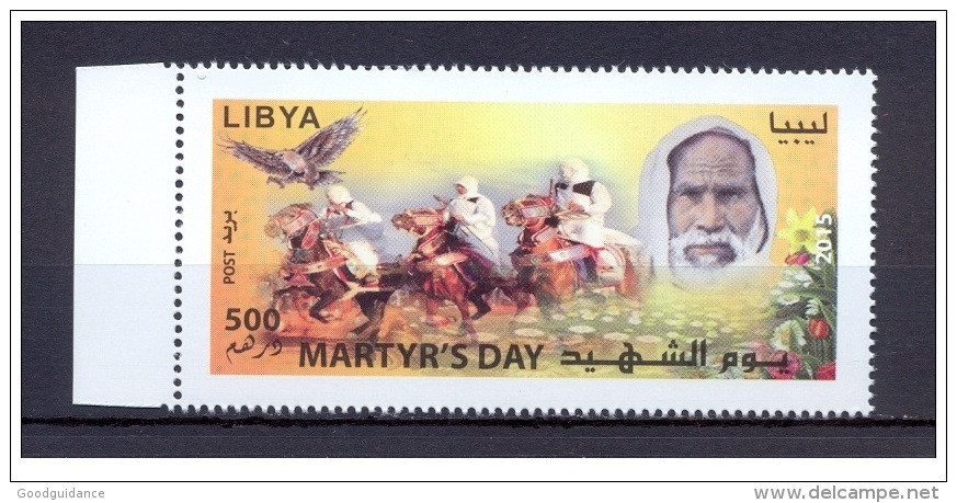 2015 - Libya- Martyr’s Day- Bird - Horses- Complete Set 1v.MNH** - Libye