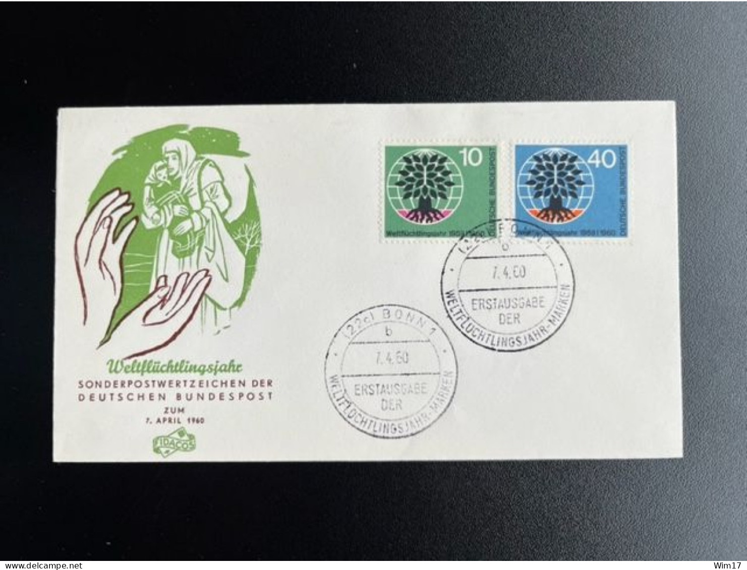 GERMANY 1960 FDC WORLD REFUGEE YEAR 07-04-1960 DUITSLAND DEUTSCHLAND - 1948-1960