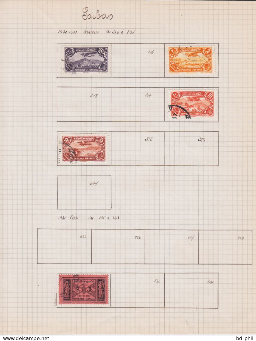 lot 67 timbres Grand Liban 1924 1925 1927 1928 1929 1930 1931 1937 1938 neuf et oblitéré avec charnière