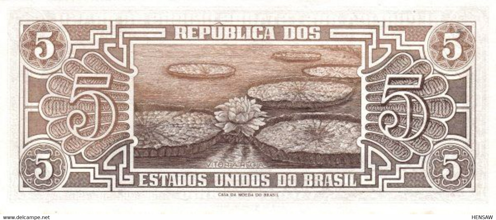 BRAZIL 5 CRUZEIROS P 166a 1961 UNC SC NUEVO - Brasilien