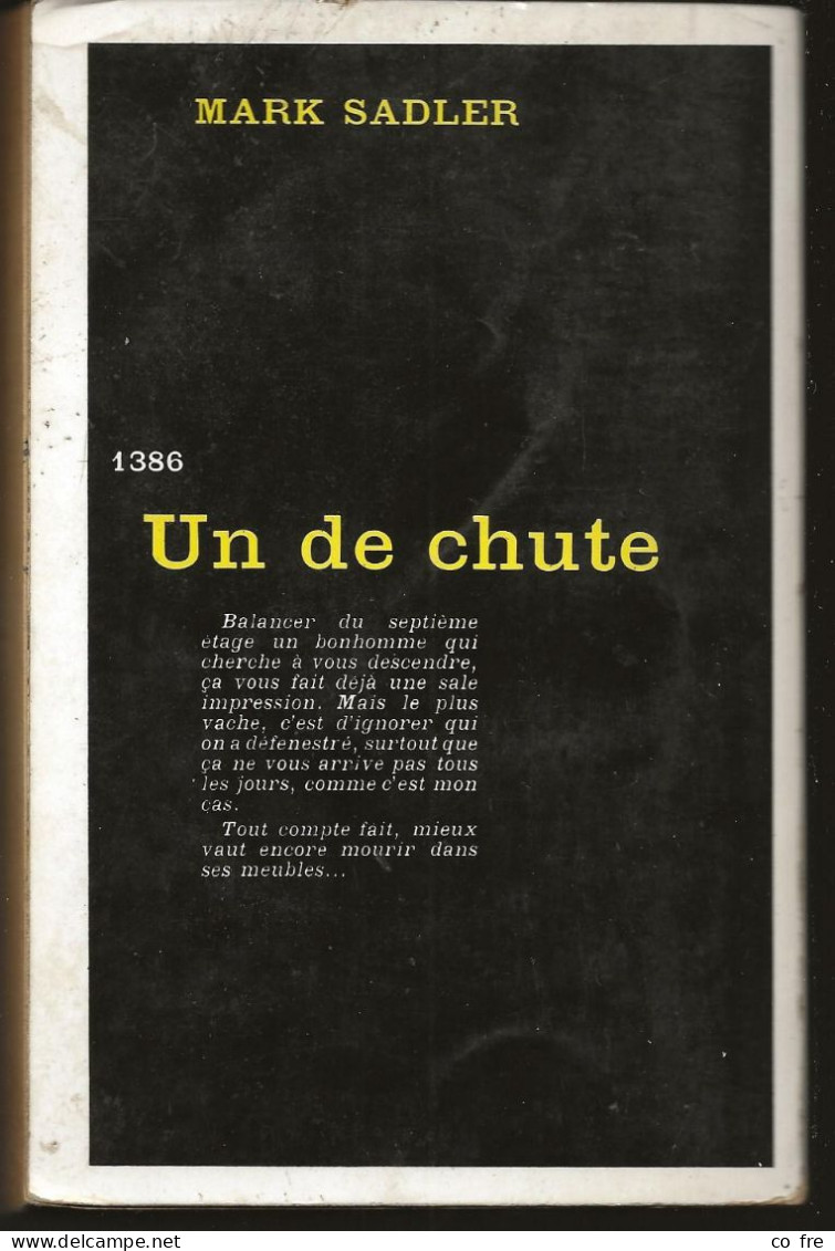 SÉRIE NOIRE, N°1386: "Un De Chute" Mark Sadler, 1ère édition Française 1970 (voir Description) - Série Noire