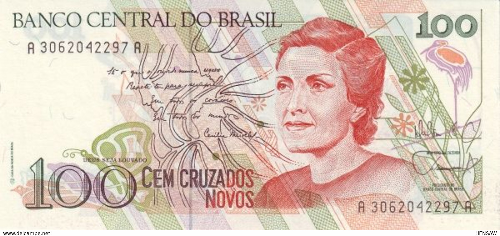 BRAZIL 100 CRUZADOS NOVOS P 220 1989 UNC NUEVO SC - Brasil