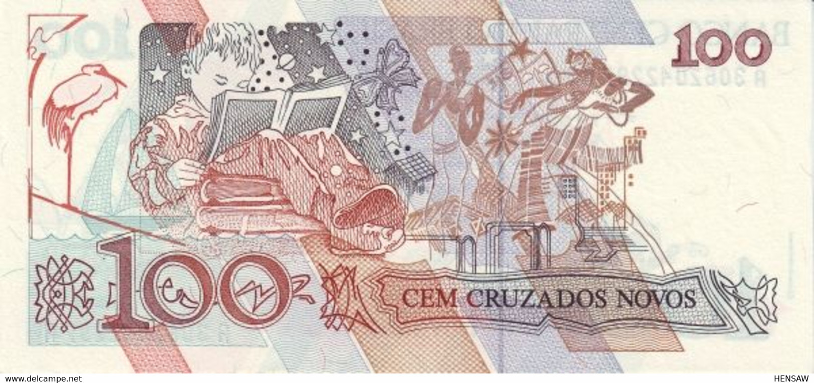 BRAZIL 100 CRUZADOS NOVOS P 220 1989 UNC NUEVO SC - Brazilië