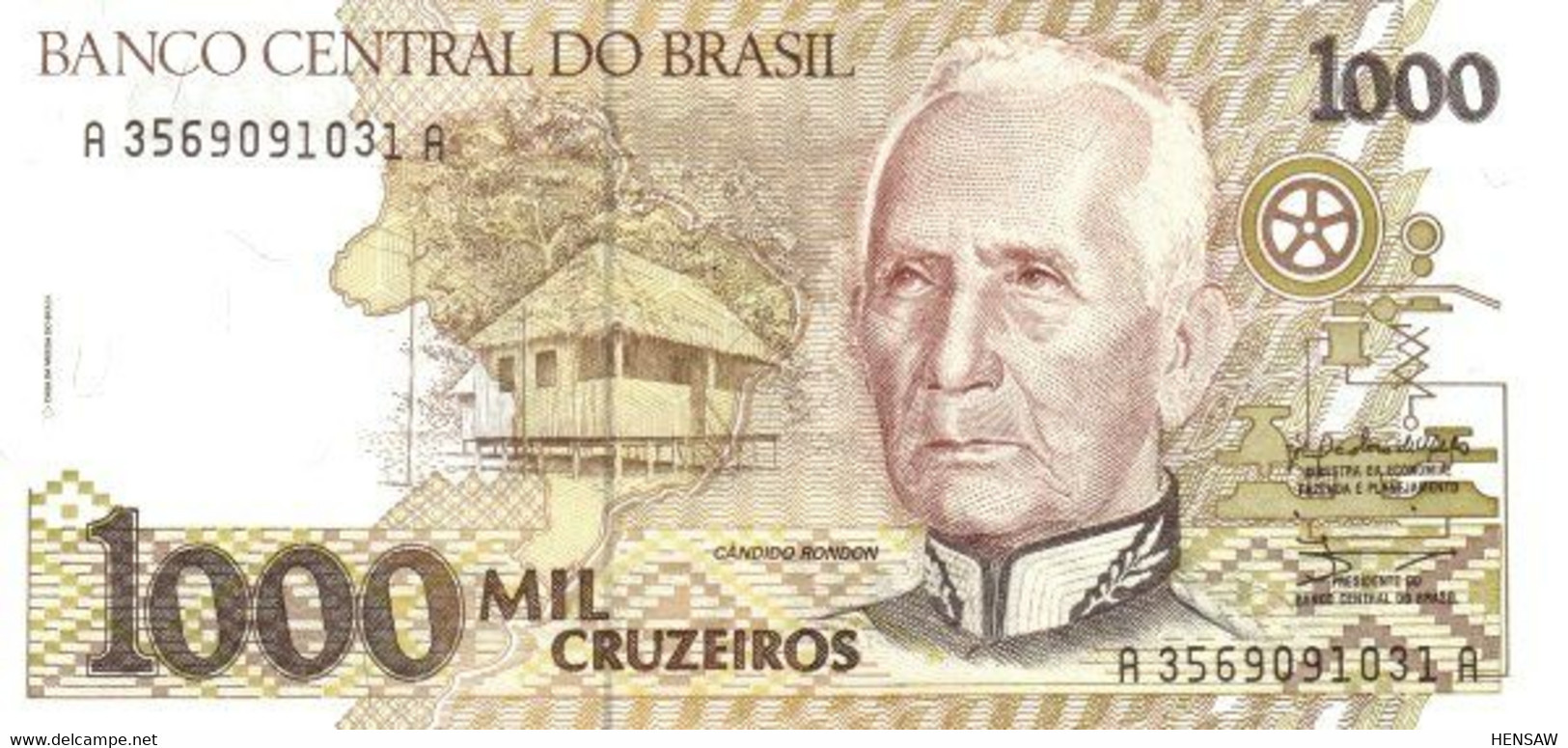 BRAZIL 1000 CRUZEIROS P 231 1993 UNC NUEVO SC - Brasile