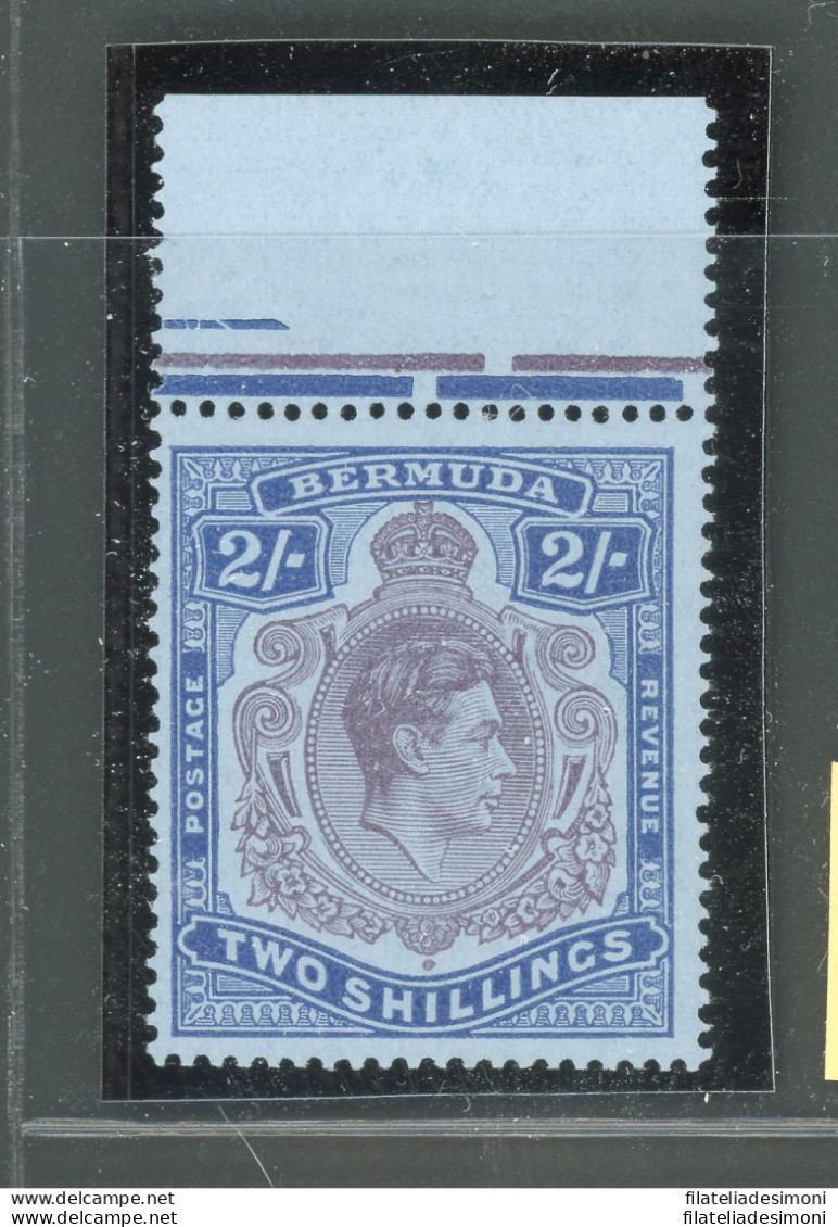 1938-53 BERMUDA, Stanley Gibbons N. 116, GEORGE VI Portrait, 2s. Deep Purple Ultramarine/grey Blue - Dentellato 13 3/4 - - Other & Unclassified