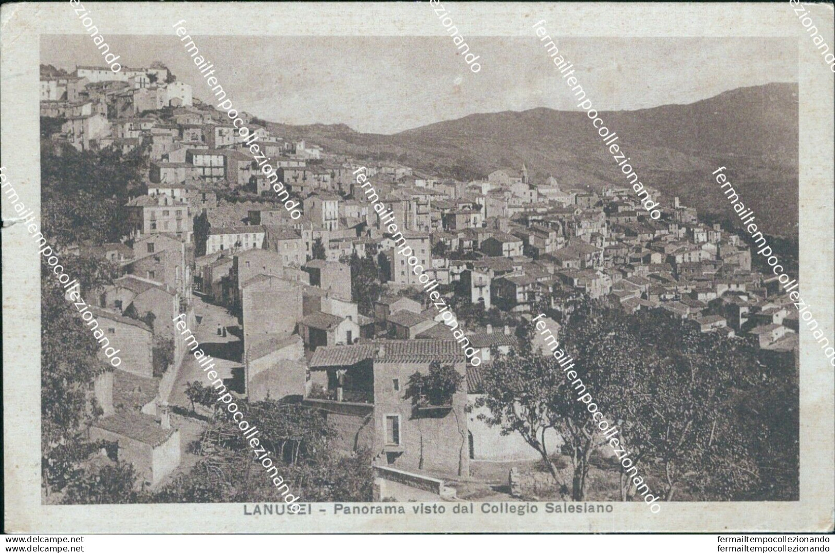 Bt89 Cartolina Lanusei Panorama Visto Dal Collegio Salesiano Nuoro 1931 Sardegna - Nuoro