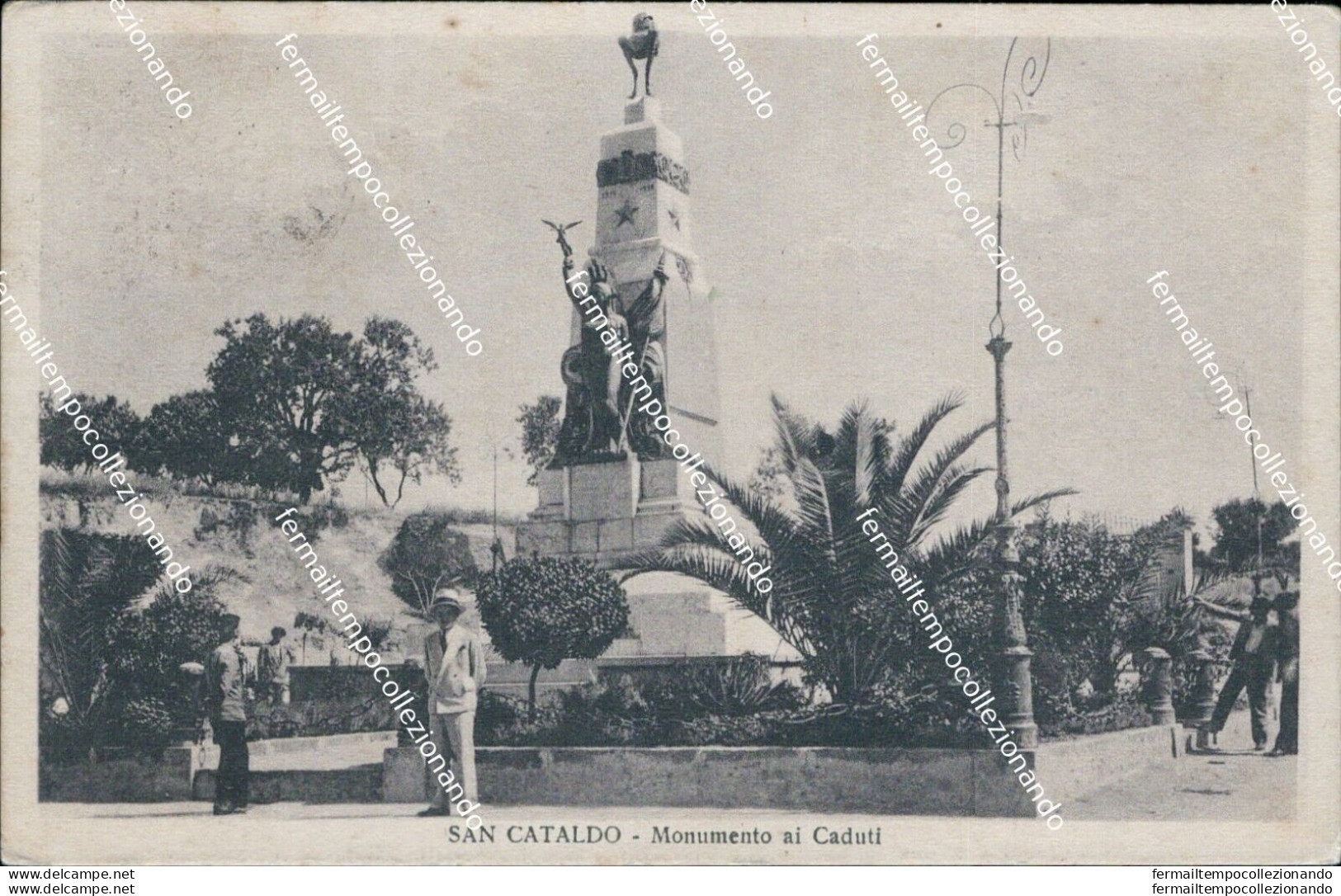 Bt112 Cartolina San Cataldo Monumento Ai Caduti Provincia Caltanissetta Sicilia - Caltanissetta