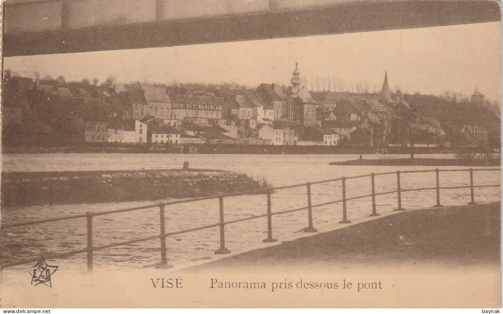 BELG382  --  VISE  --   PANORAMA PRIS DESSOUS LE PONTDEUTSCHE FFELDPOST -  1916 - Visé