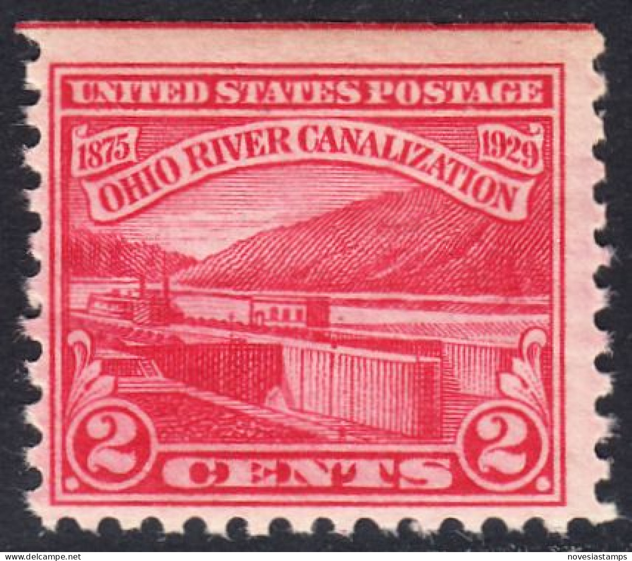 !a! USA Sc# 0681 MNH SINGLE (top Side Cut / A1) - Ohio River Canalization - Unused Stamps