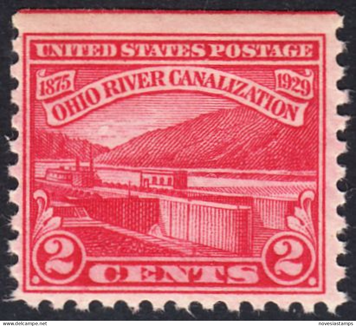 !a! USA Sc# 0681 MNH SINGLE (top Side Cut / A2) - Ohio River Canalization - Nuovi