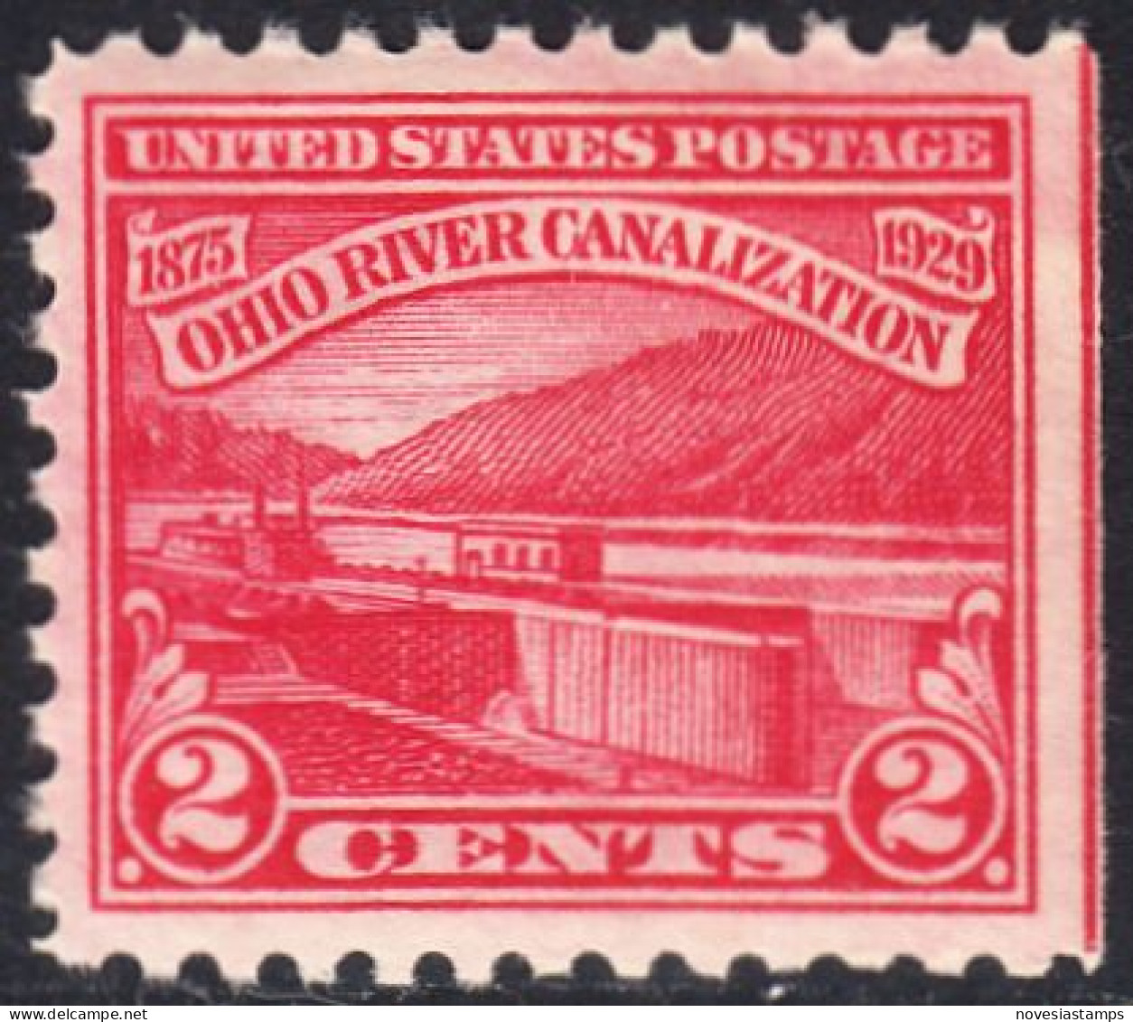 !a! USA Sc# 0681 MNH SINGLE (right Side Cut / A1) - Ohio River Canalization - Unused Stamps