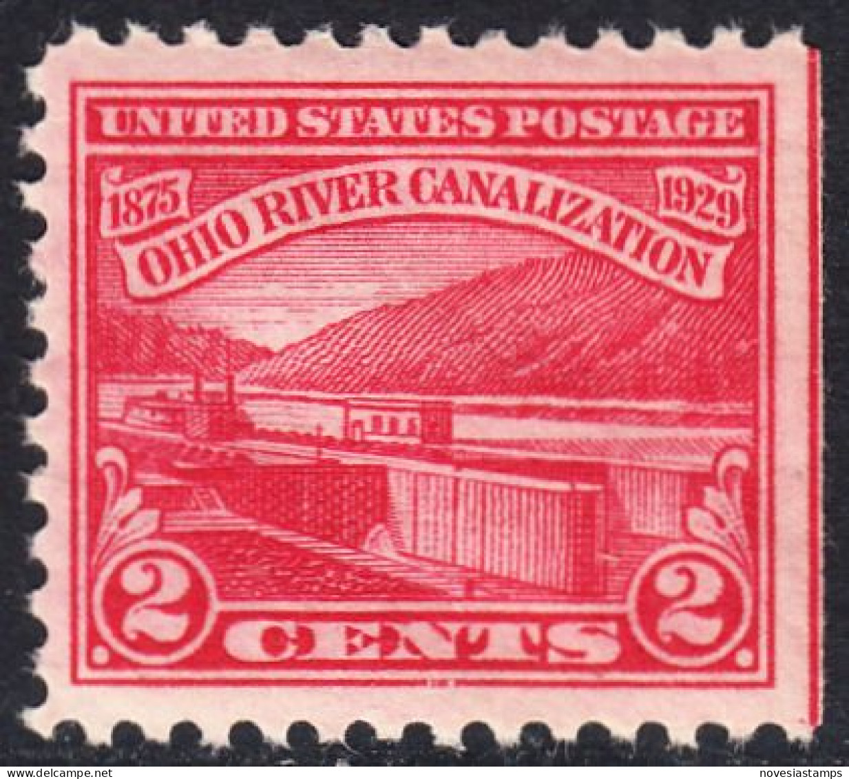 !a! USA Sc# 0681 MNH SINGLE (right Side Cut / A2) - Ohio River Canalization - Unused Stamps