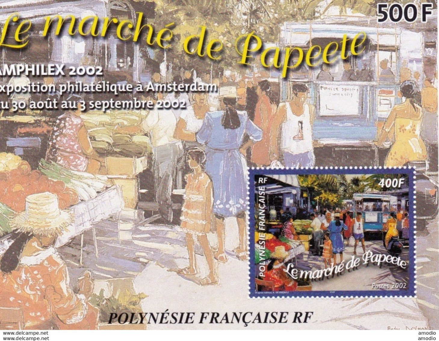 Polynésie Y&T BF 28 Amphilex 2002 Le Marché De Papeete N** MNH - Blocks & Sheetlets