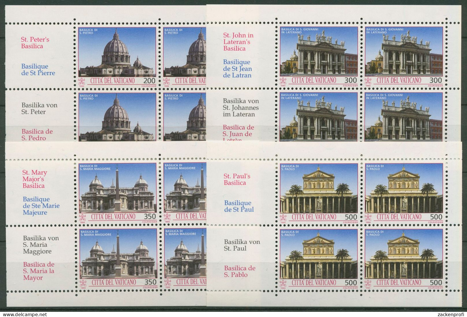 Vatikan 1993 Baudenkmäler Heftchenblatt H-Bl. 5/8 Postfrisch (C63116) - Booklets