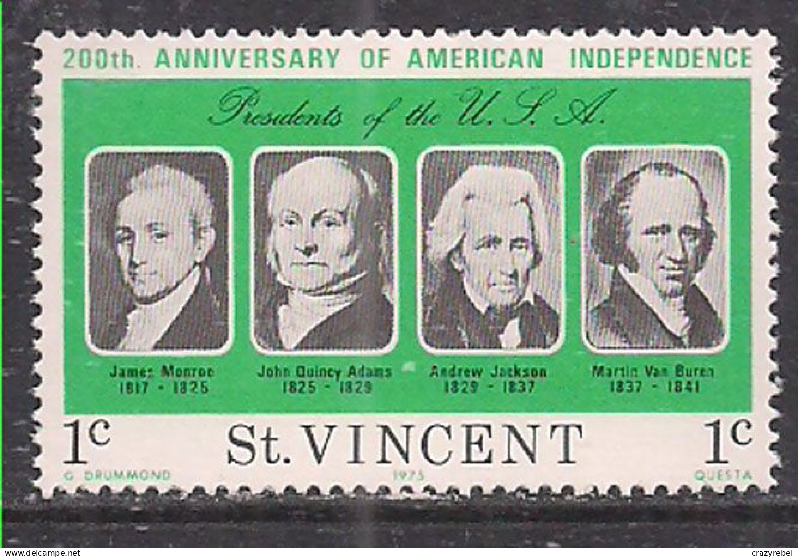 St Vincent 1976 QE2 1c  Anniv. American Indep.MNH SG 457 ( E1374 ) - St.Vincent (...-1979)