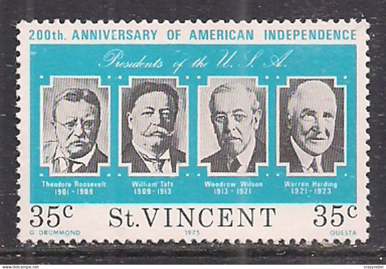 St Vincent 1976 QE2 35c Anniv. American Indep.MNH SG 462 ( E739 ) - St.Vincent (...-1979)