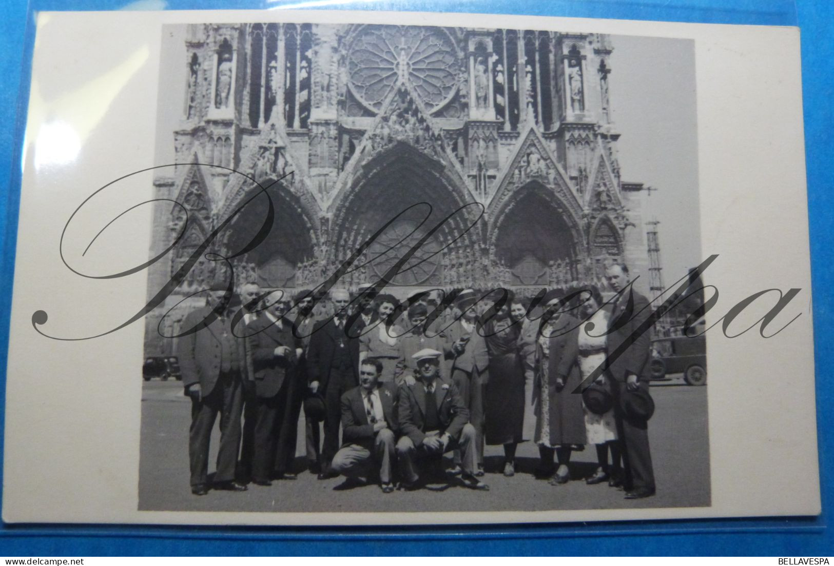 Voyage 4-5-6 Juin 1939 Cathedrale De Reims Famille Et Amis Belges En Vacances En France Carte Photo - Koppels