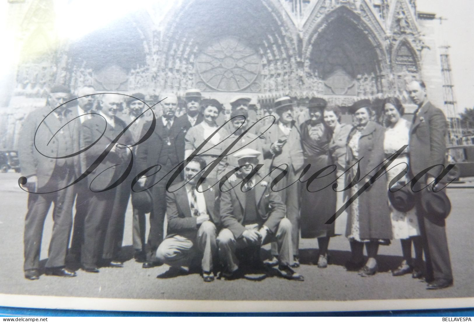 Voyage 4-5-6 Juin 1939 Cathedrale De Reims Famille Et Amis Belges En Vacances En France Carte Photo - Koppels