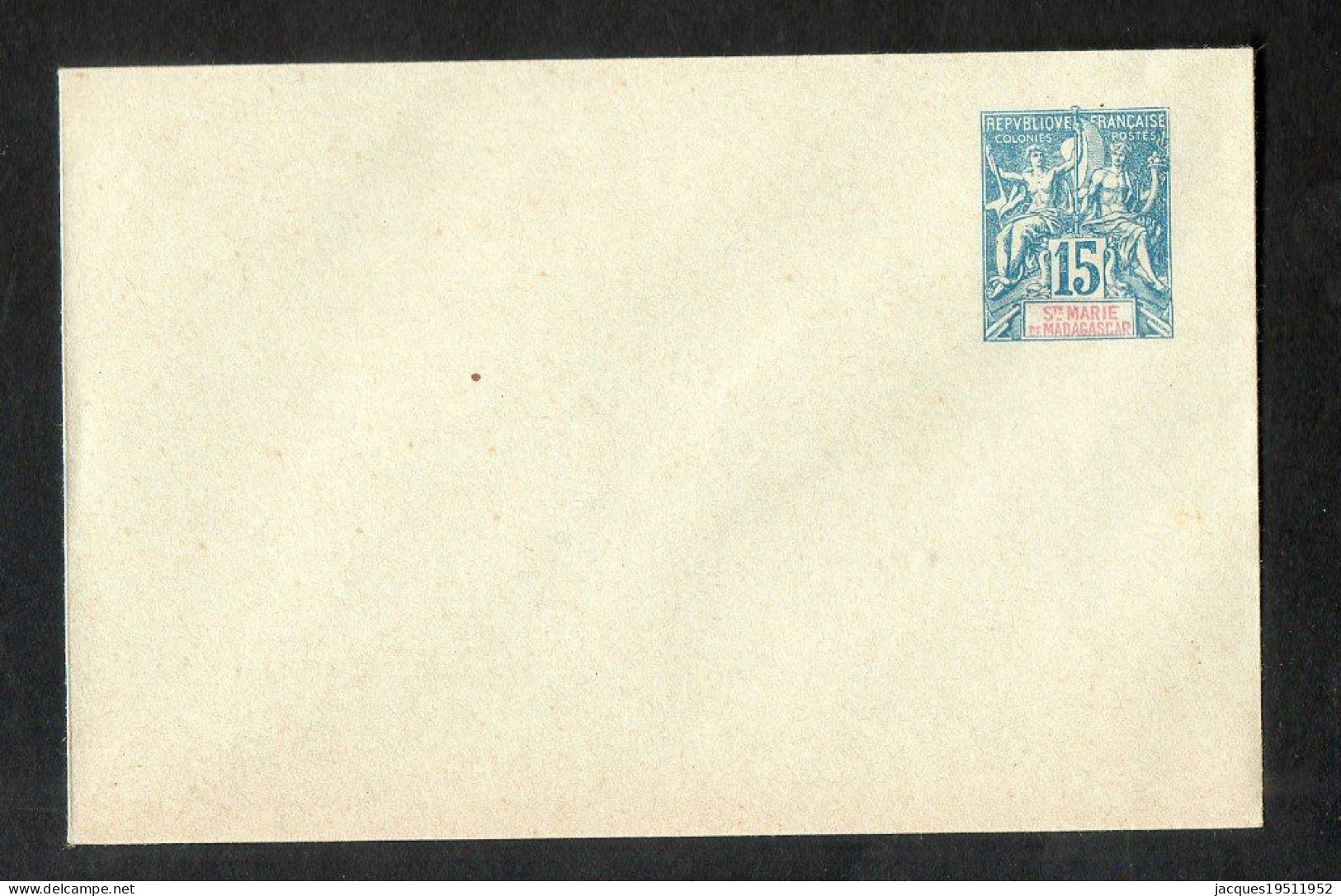 CM 55 - Ste Marie De Madagascar - Entier - Enveloppe - 15c Bleu Type Allégorie - Unused Stamps