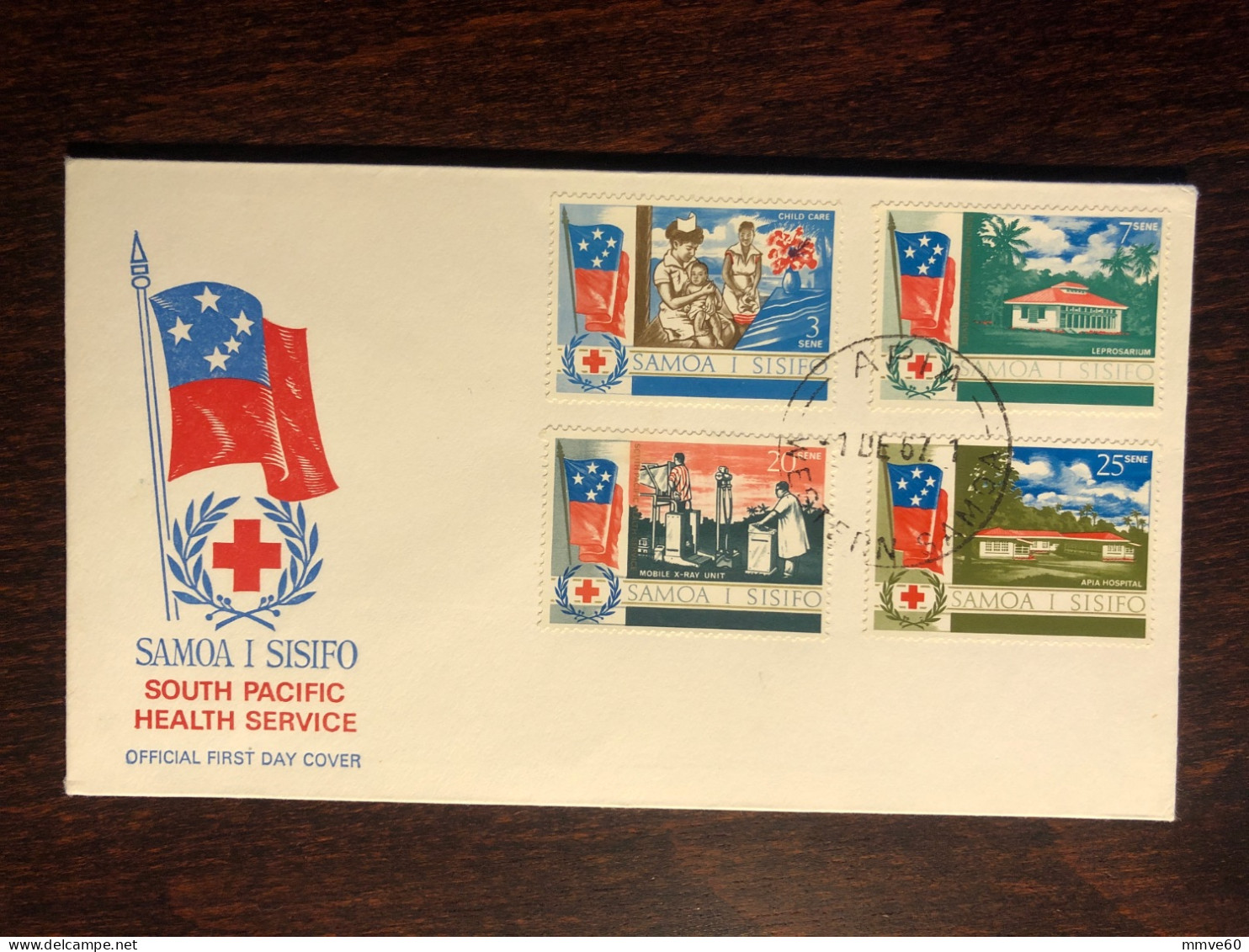SAMOA FDC COVER 1967 YEAR RED CROSS HOSPITAL HEALTH MEDICINE STAMPS - Samoa