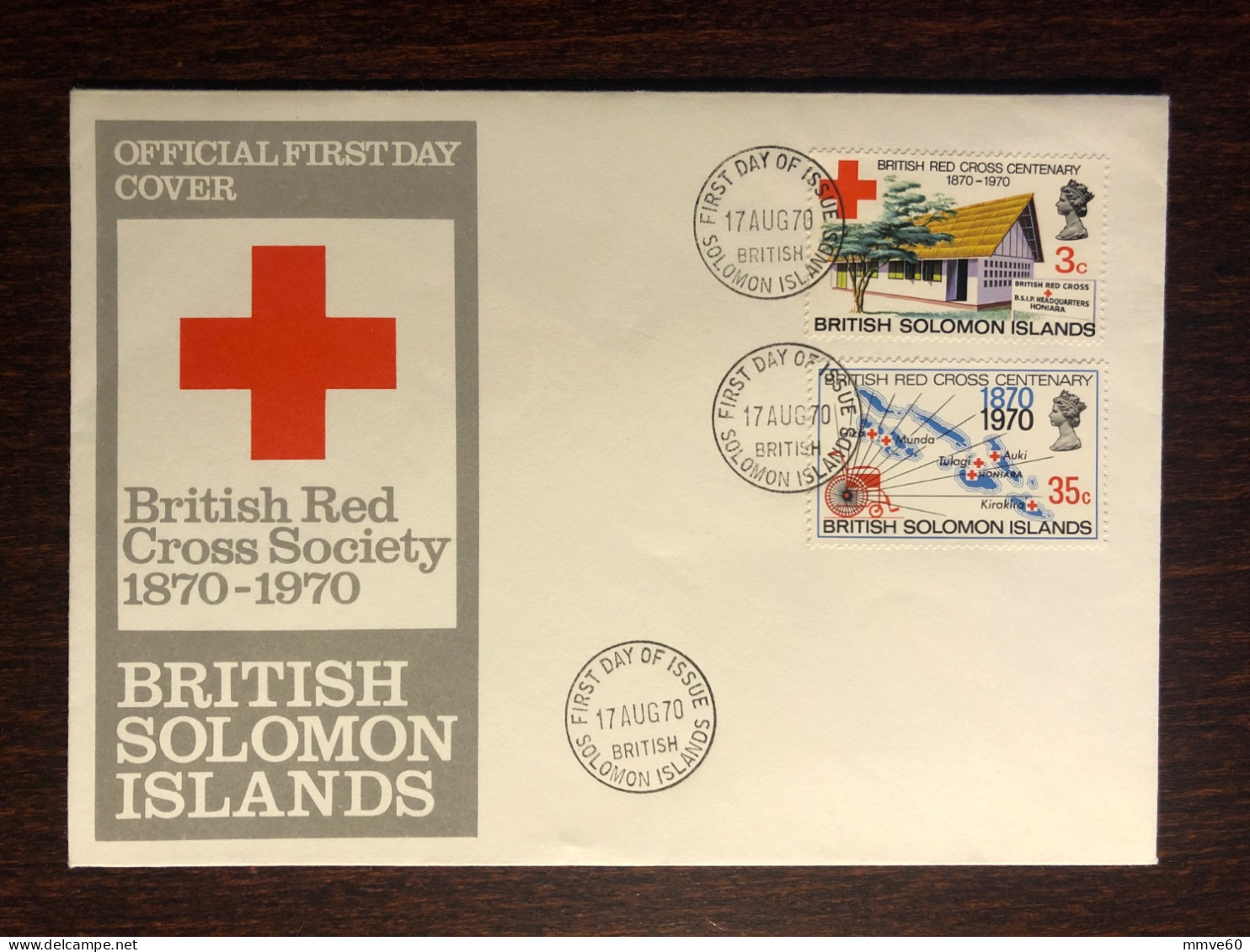 SOLOMON ISLANDS FDC COVER 1970 YEAR RED CROSS HEALTH MEDICINE STAMPS - British Solomon Islands (...-1978)