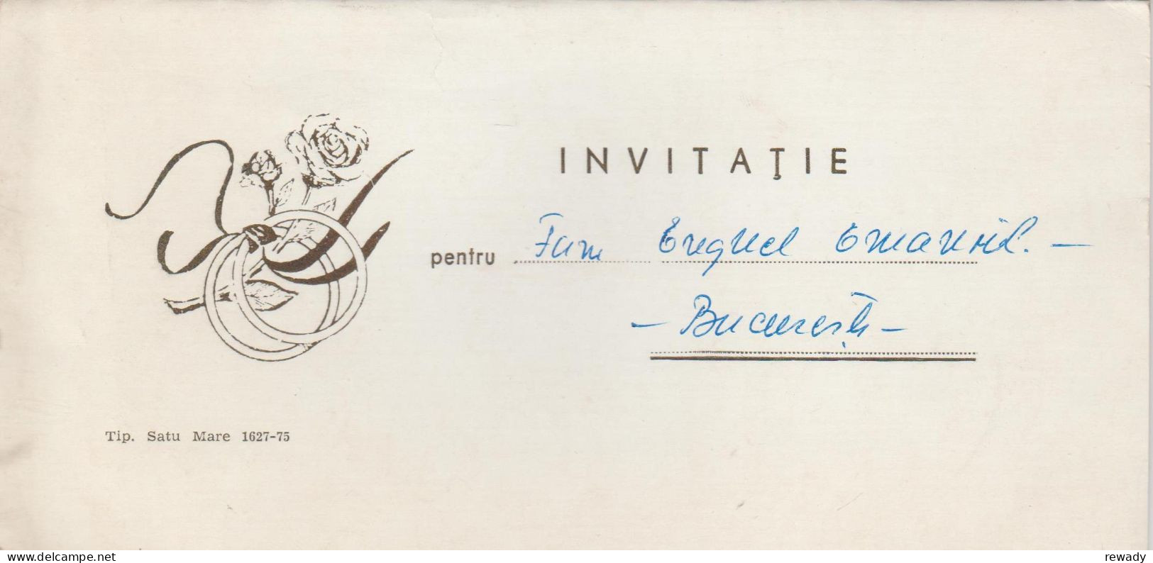 Romania - Oradea - Invitatie Nunta - Faire-part Mariage (1975) - Mariage