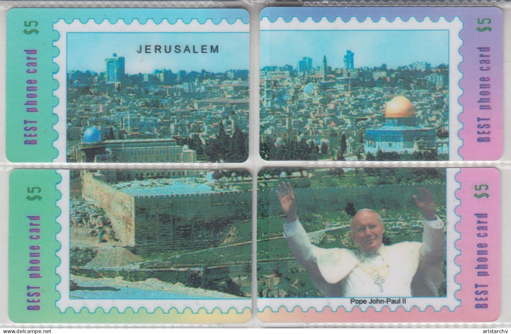 ISRAEL JERUSALEM OLD CITY DORMITION CHURCH ABBEY DOMINUS FLEVIT POPE JOHN PAUL II 3 PUZZLES - Puzzles