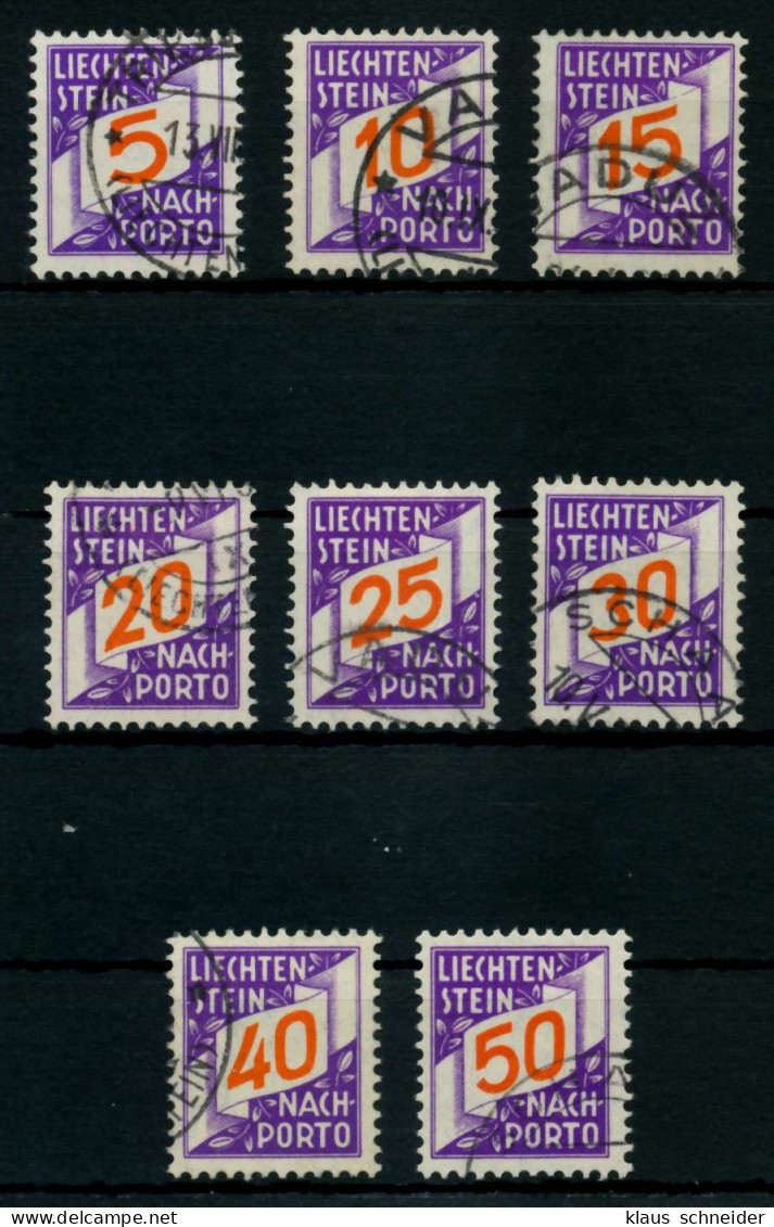 LIECHTENSTEIN PORTOMARKEN 1928 Nr 13-20 Gestempelt X6F6E0E - Strafportzegels