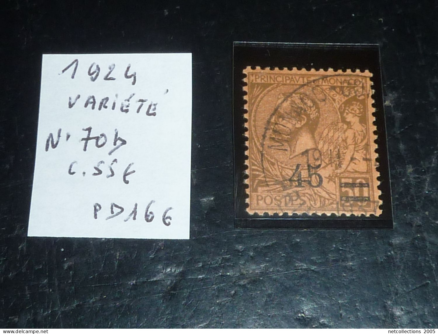 MONACO 1924 N°70b VARIETE - OBLITERE - Used Stamps