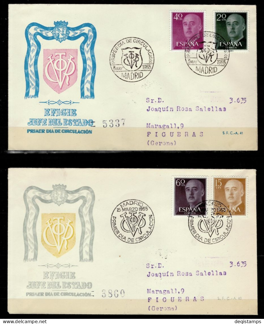 Spain Year 1955 / General Franco - Traveled First Day Covers - FDC