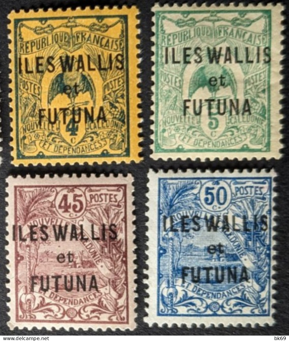 9 'Variété' N°1a,2a,3a,4a,12a,18a,21a,22a,24a* Variété, 'wa' De Wallis étroit - Ongebruikt