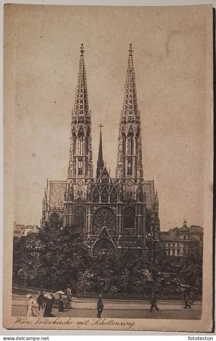 Österreich - Wien, Votivkirche Mit Schottenring - Austria - 1921 - Animee - Kirchen