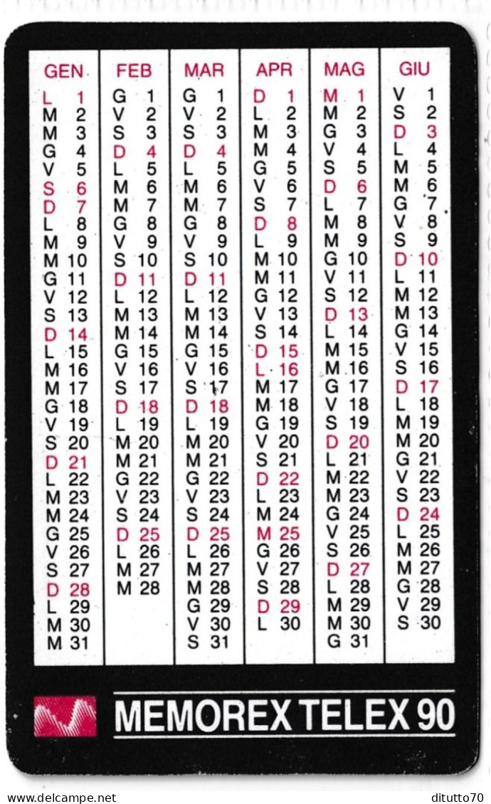 Calendarietto - Memorex Telex - Milano - Anno 1990 - Petit Format : 1981-90