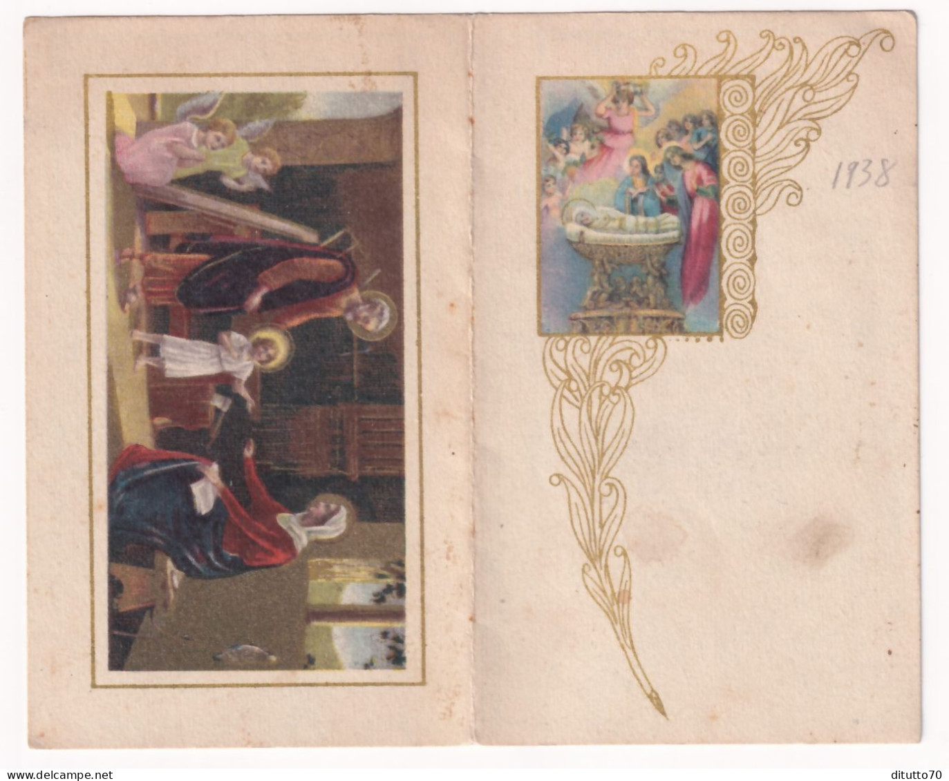 Calendarietto - Natività - Gesu Con Madonna E Giuseppe - Anno 1938 - Petit Format : 1921-40