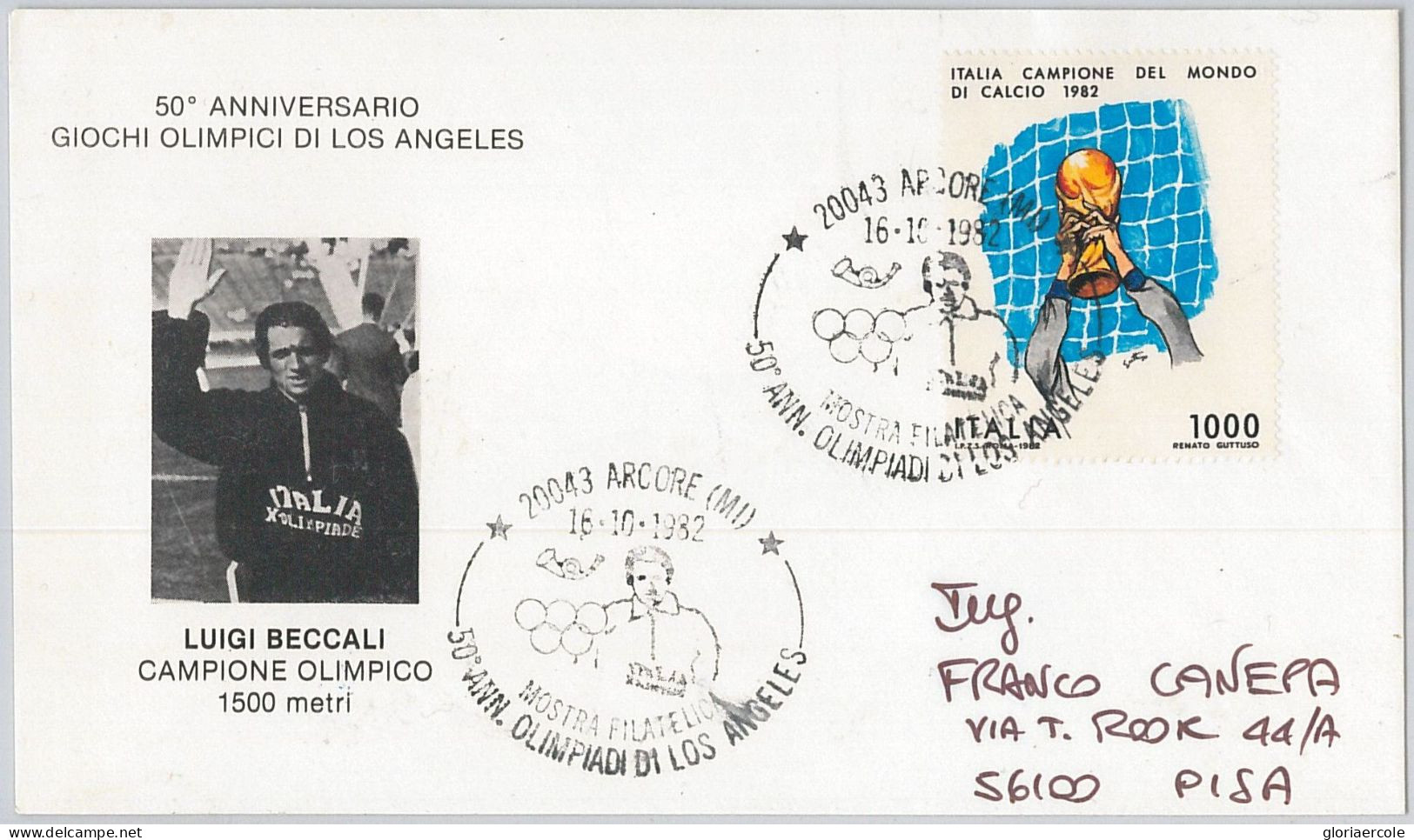 51145  - ITALY - POSTAL HISTORY - Olympic Games FOOTBALL Athletics 1982 - Estate 1932: Los Angeles