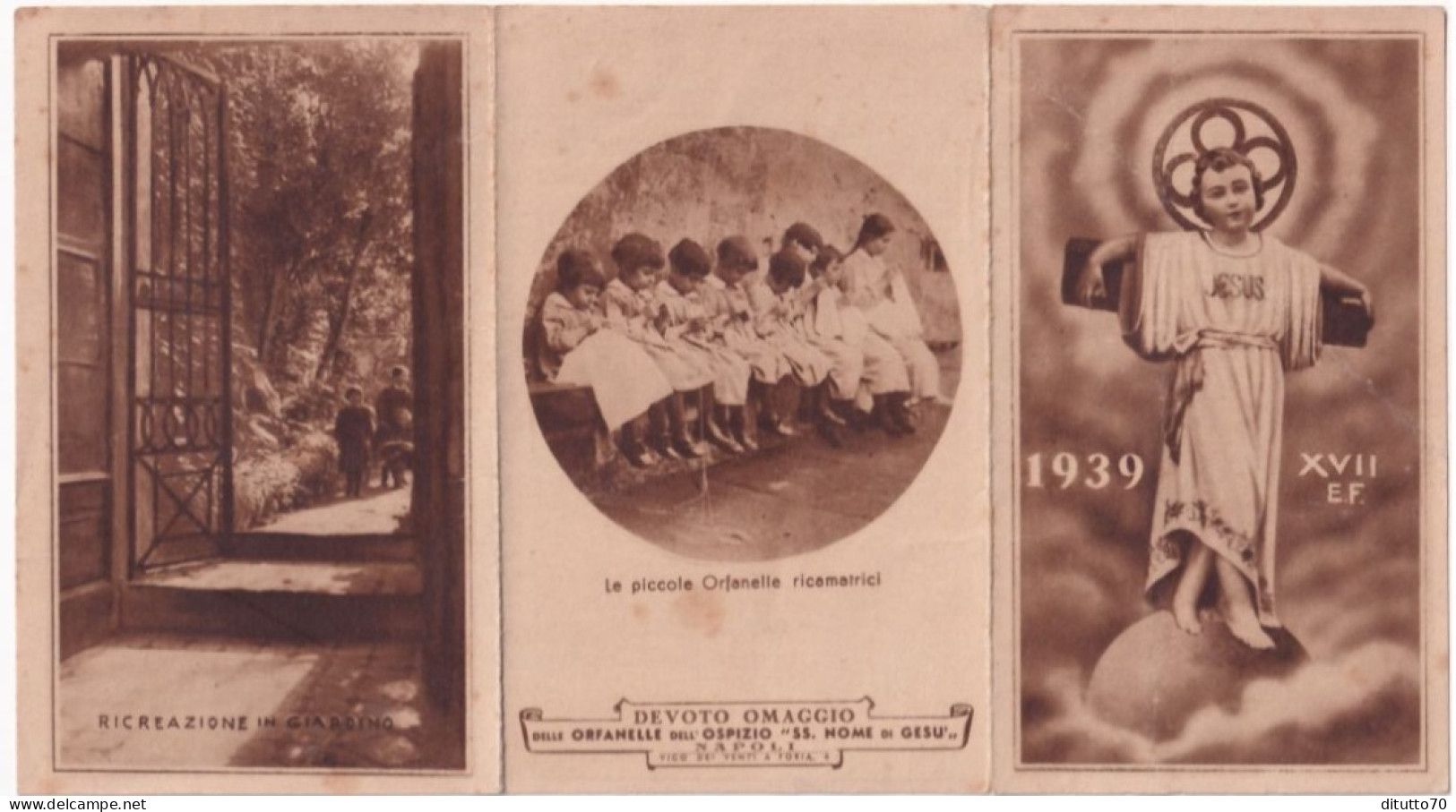 Calendarietto - Orfanelle Dell'ospizio Ss.nome Di Gesù - Napoli -anno 1939 - Klein Formaat: 1921-40