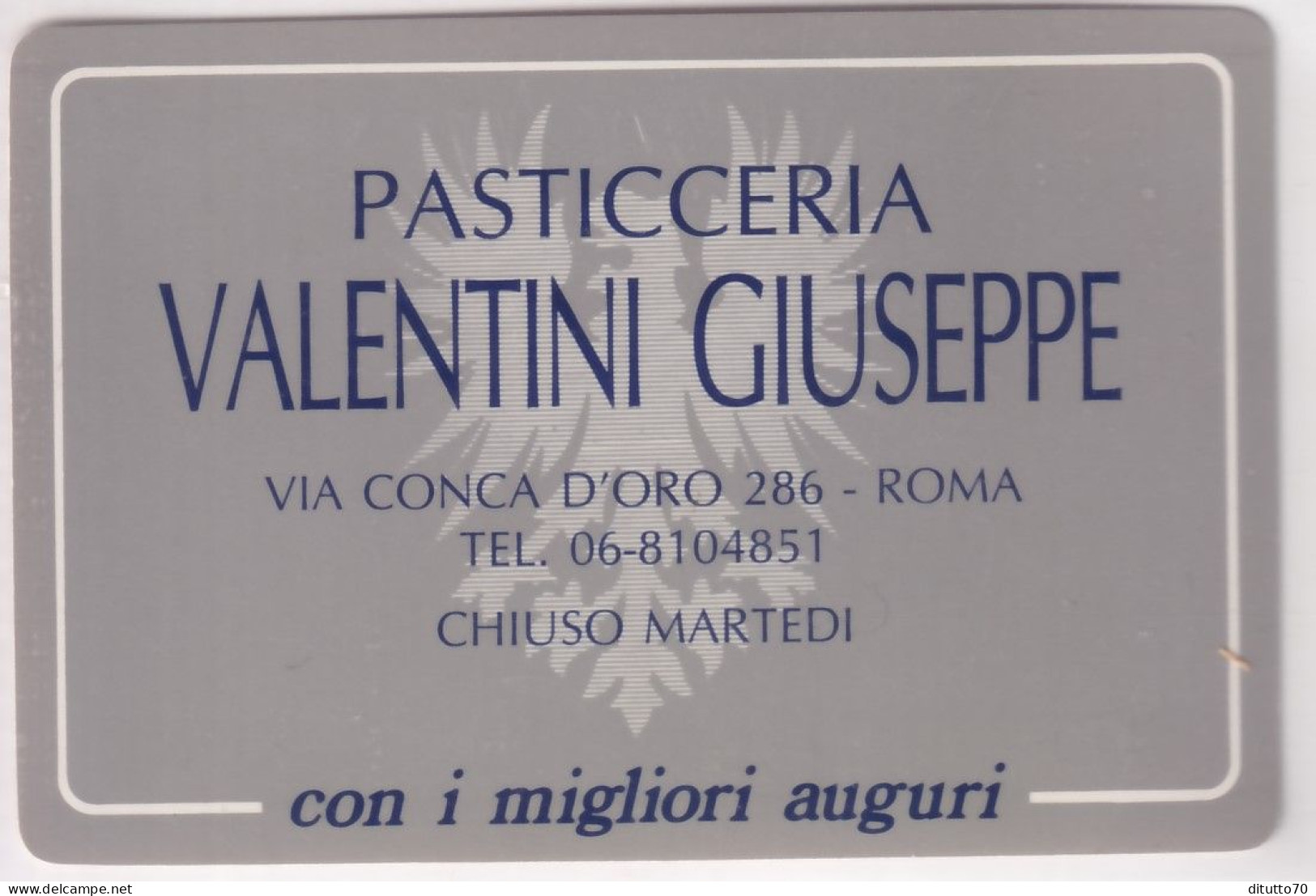 Calendarietto - Pasticeria - Valentini Giuseppe - Roma - Anno 1980 - Formato Piccolo : 1921-40