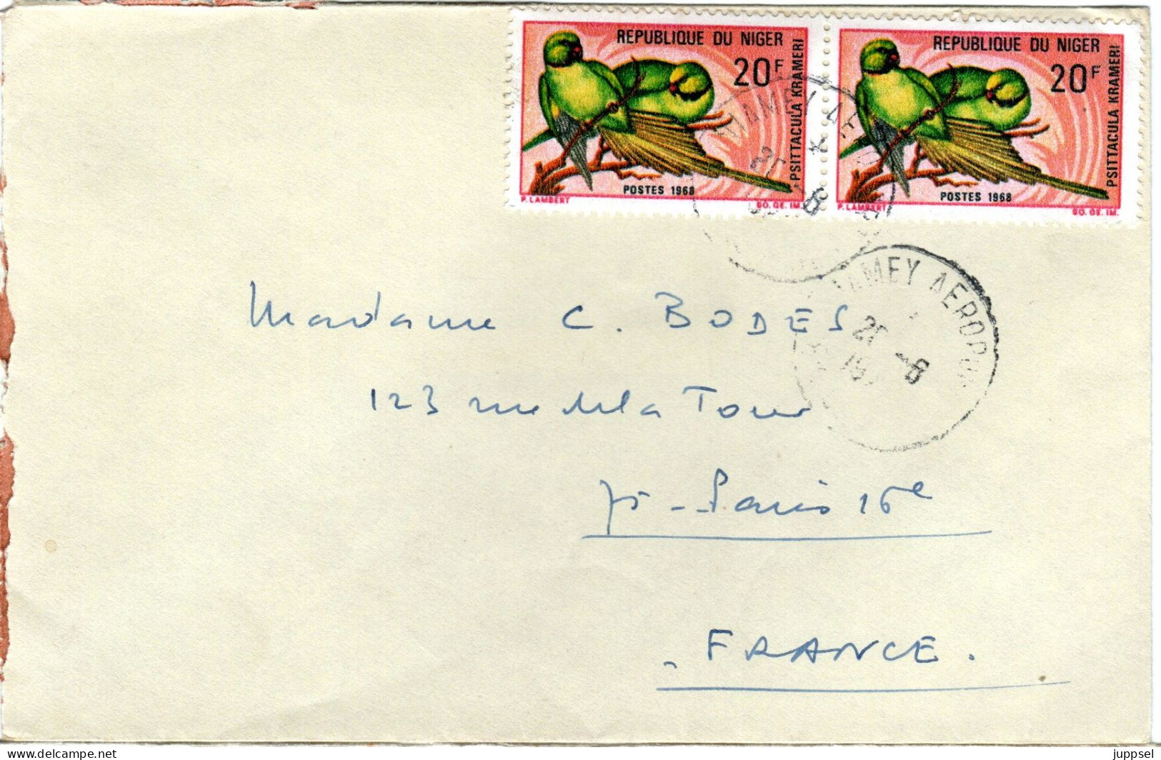 NIGER,  Letter, Parrots    /  NIGER, Lettre, Perroquets - Parrots