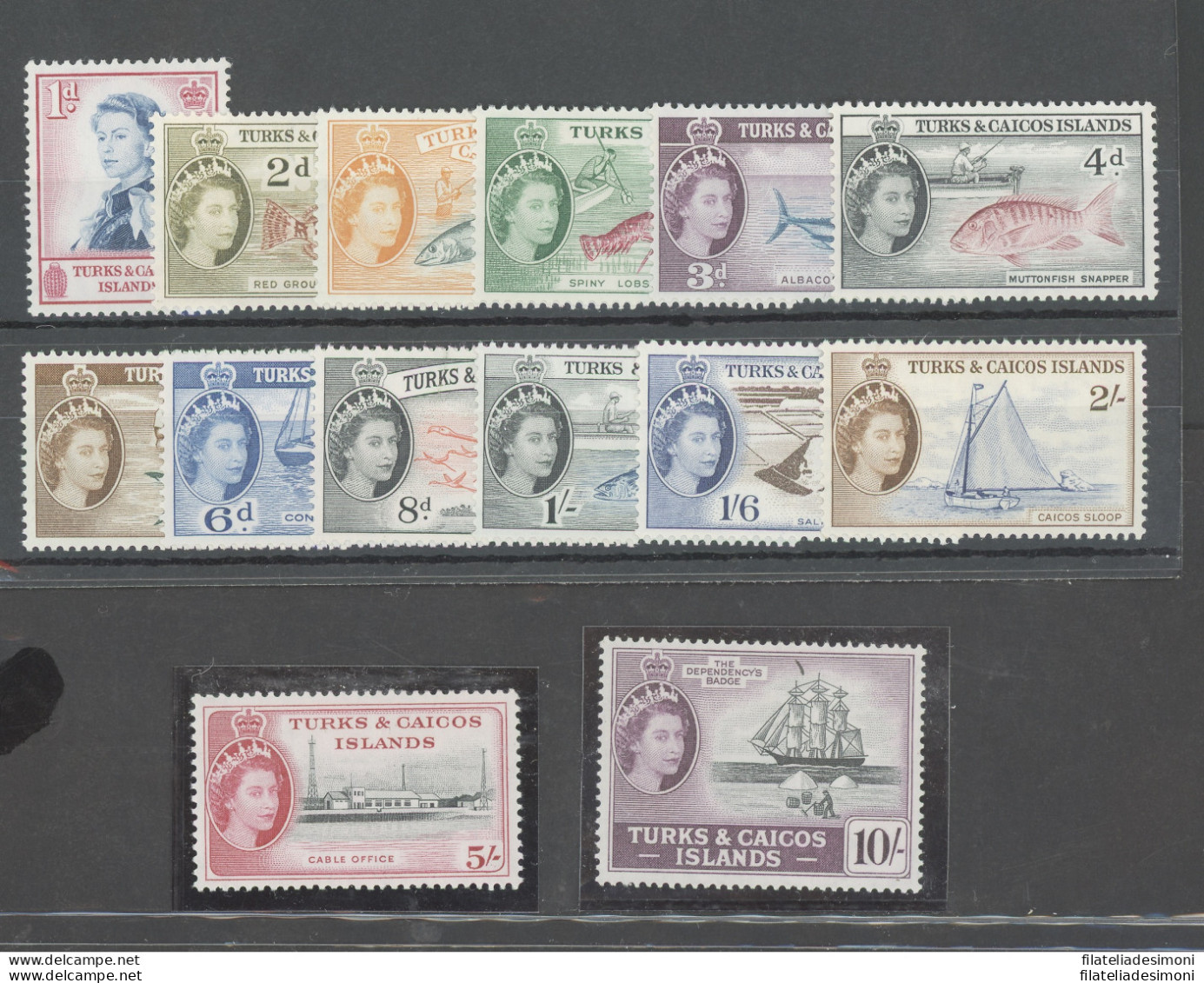 1957 Turks E Caicos Islands - Stanley Gibbons N. 237/50 - Effige Di Elisabetta II,14 Valori MNH** - Other & Unclassified