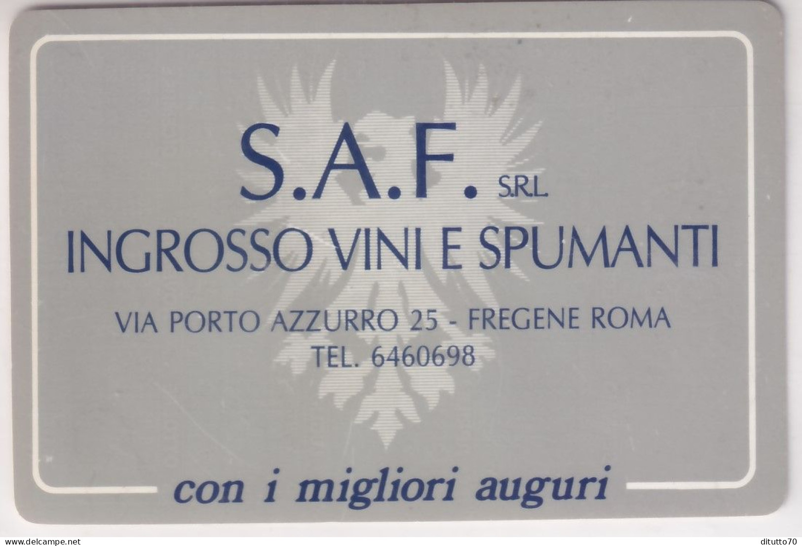 Calendarietto - S.a.f. - Ingrosso Vini E Spumanti - Fregene Roma - Anno 1989 - Petit Format : 1981-90