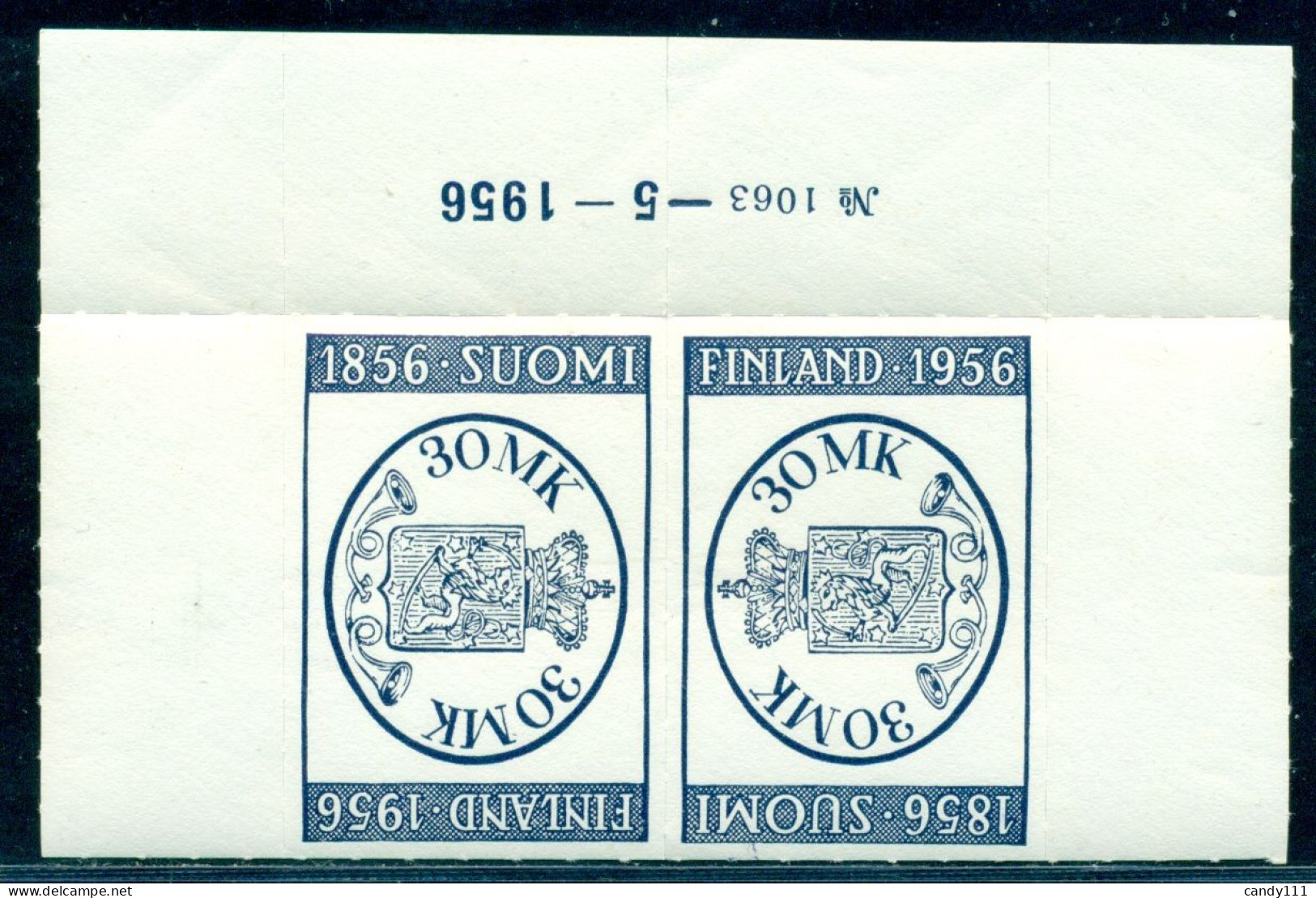 Finland 1956 Stamp Centenary,coat Of Arms,Finlandia 56,457,MNH,Tete-beche - Nuevos