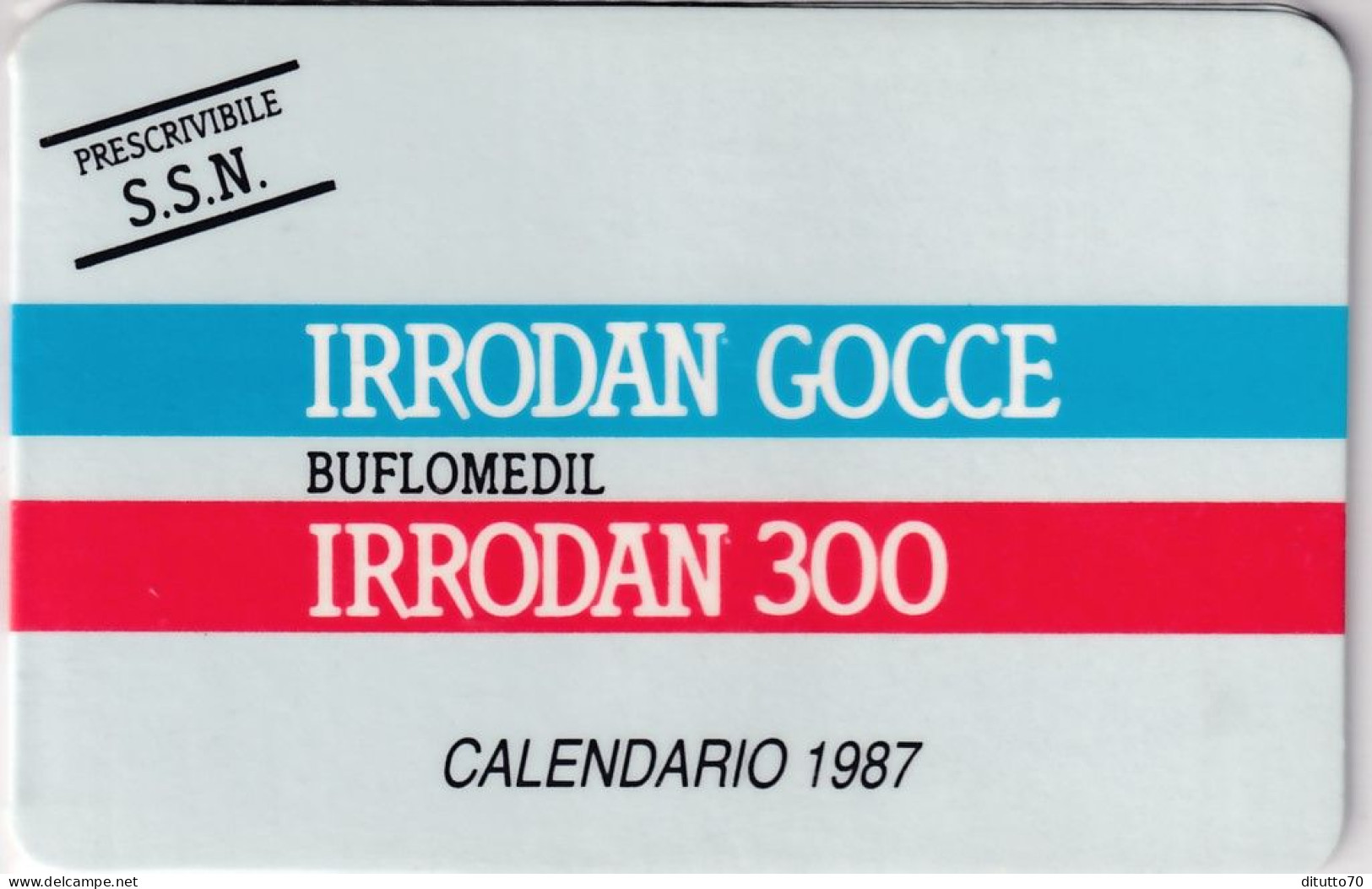 Calendarietto - Biomedica Foscana - Industria Chmica Farmaceutica - Irrodan Gocce - Anno 1987 - Petit Format : 1981-90