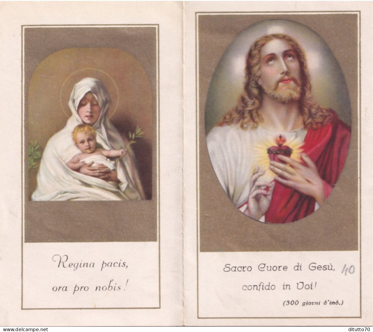 Calendarietto -studentato Missioni Di Bologna - Sacro Cuore Di Gesù - Anno 1940 - Petit Format : 1921-40