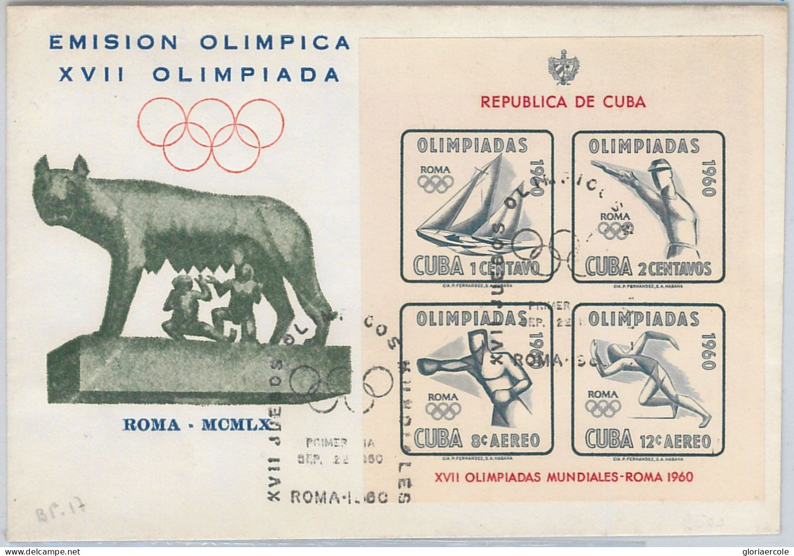 56495 - CUBA - POSTAL HISTORY - 1960 Olympic Games FDC - IMPERF Souvenir Sheet - Verano 1960: Roma