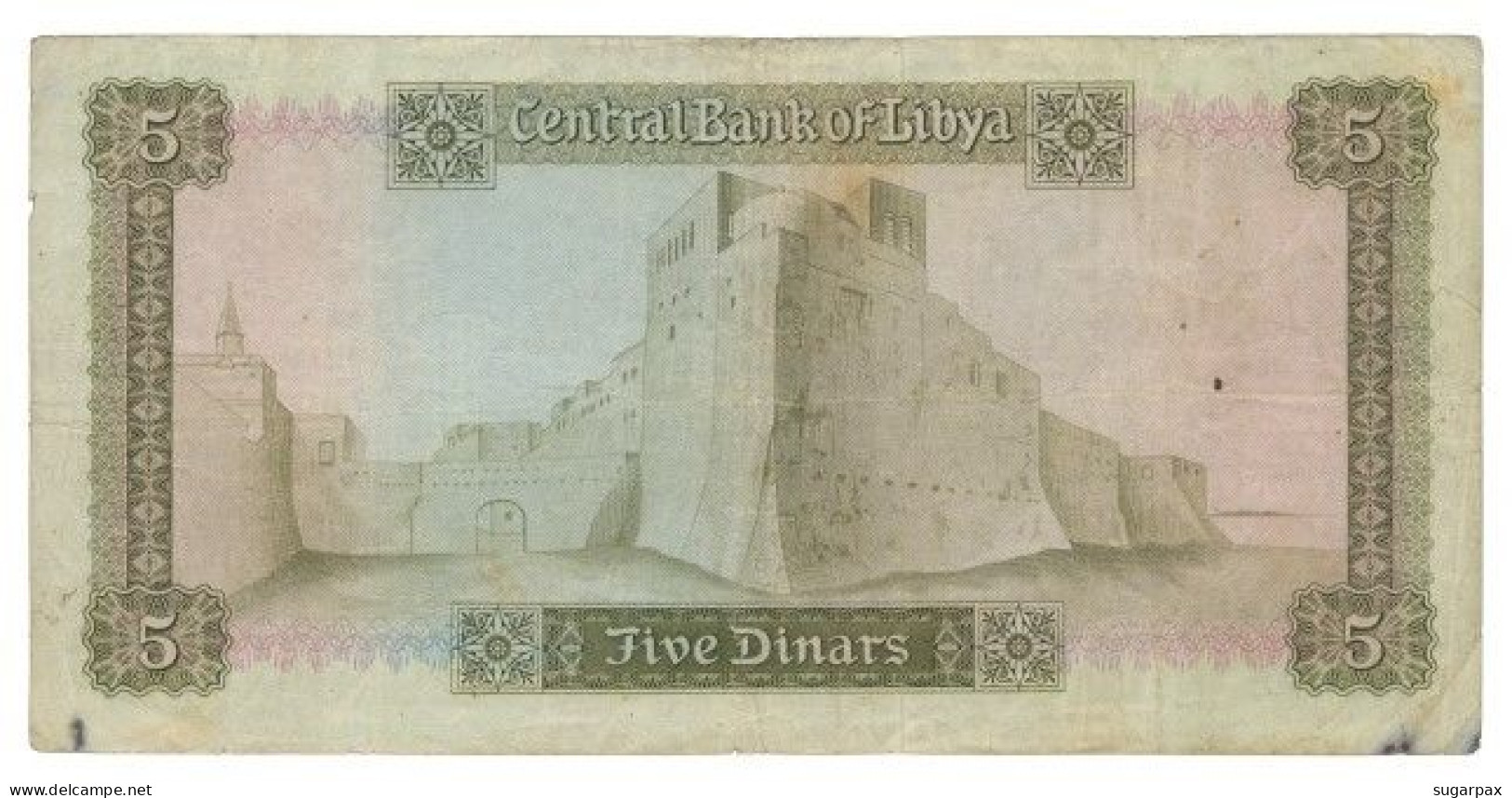 Libya - 5 Dinars - ND ( 1972 ) - Pick 36.b - Sign. 4 - Serie 1 B/6 - Central Bank Of Libya - Libia