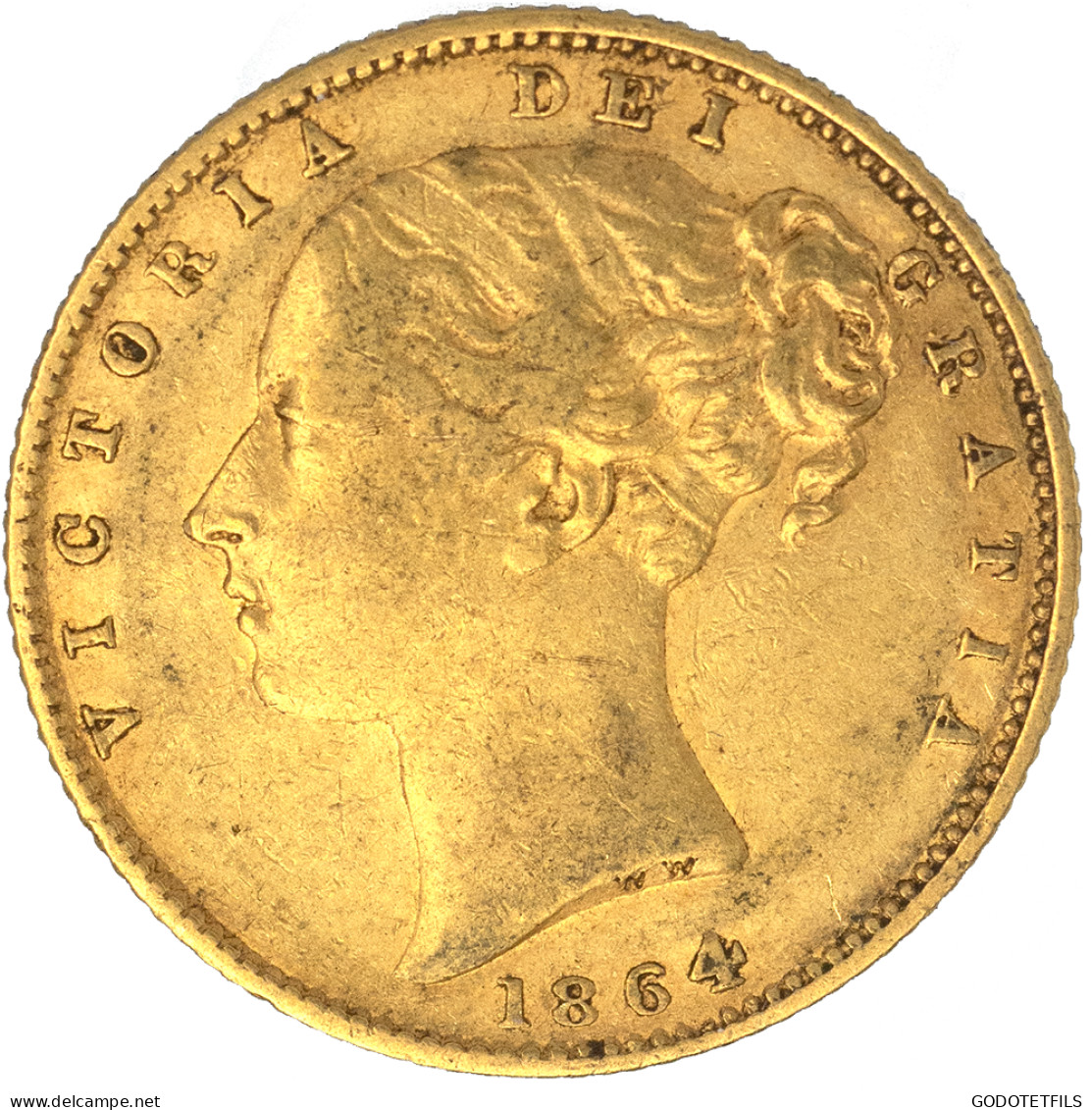 Royaume-Uni-Souverain Victoria  1864 Londres - 1 Sovereign